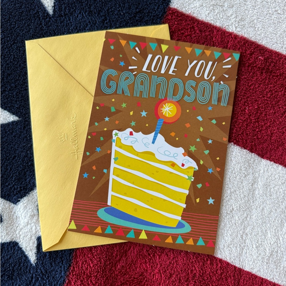 Hallmark Grandson Birthday Card - Brown and Yellow